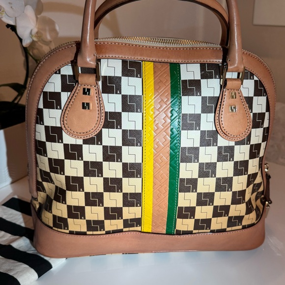 💛 Rare L.A.M.B Checkered Ombré Tote Handbag 🏁 - Picture 3 of 13